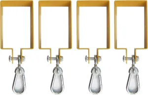 Heavy Duty Steel Swing Hangers for Wooden Sets Includes Snap Hooks. for Connecting to a 4"x6" Beam (Yellow, Set of 4)