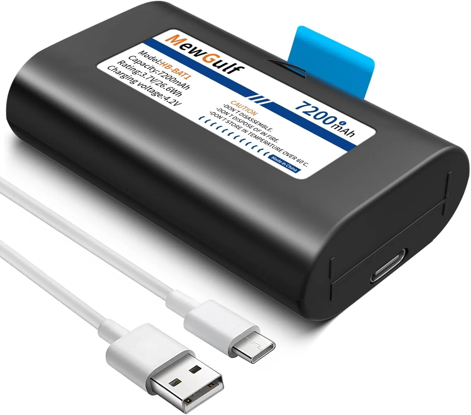 High Capacity 7200mAh Replacement for SimpliSafe Extra Outdoor Camera Battery Pack CM0B1 CMOB1 with Type C Cable