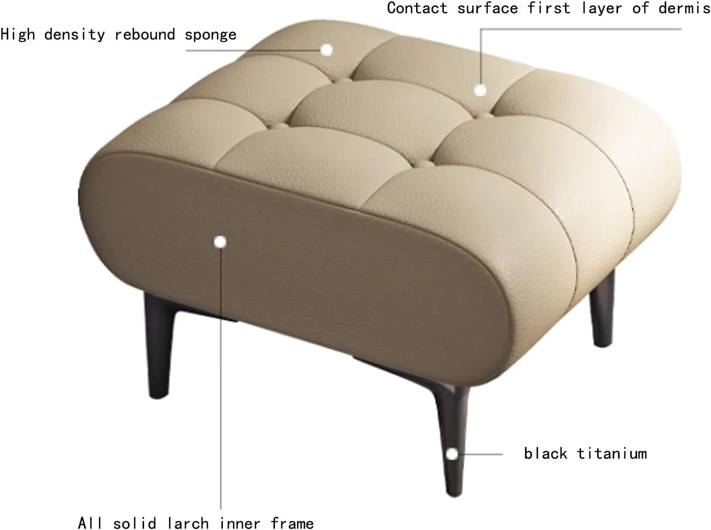 High End Leather Sofa Stool, Household Footrest Nordic Small Benc, Creative Solid Wood Doorway Change Shoe Bench, Imperial Concubine Footstool, for Living Room, Bedr D