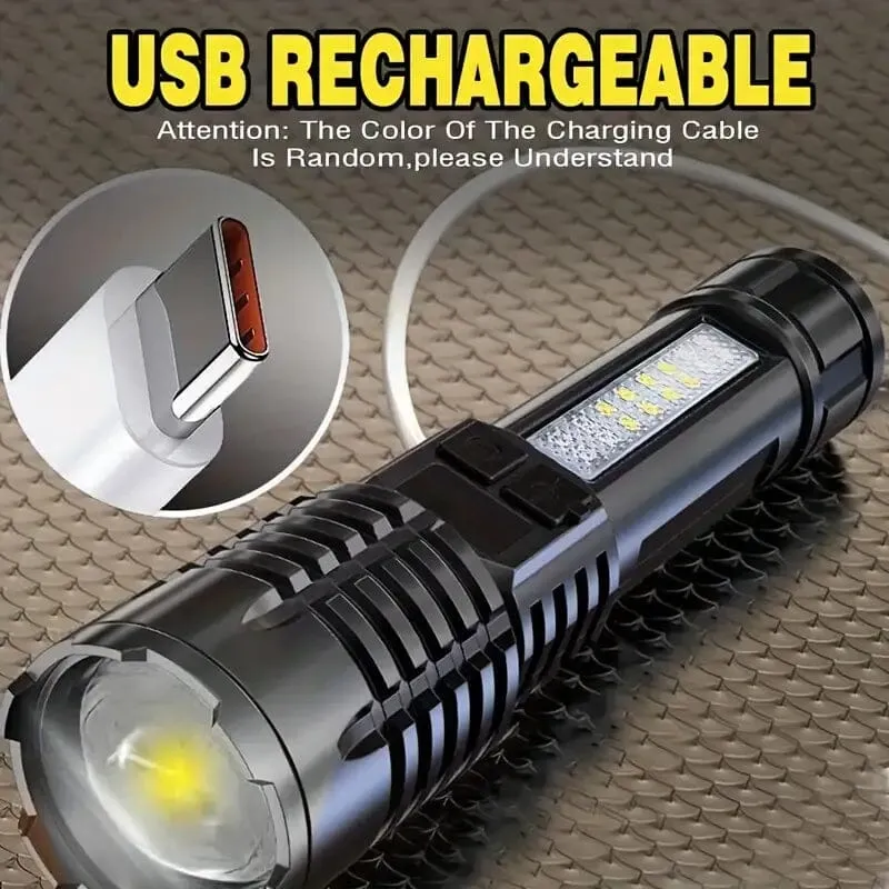 High Lumens Rechargeable LED Flashlights with Built In Battery