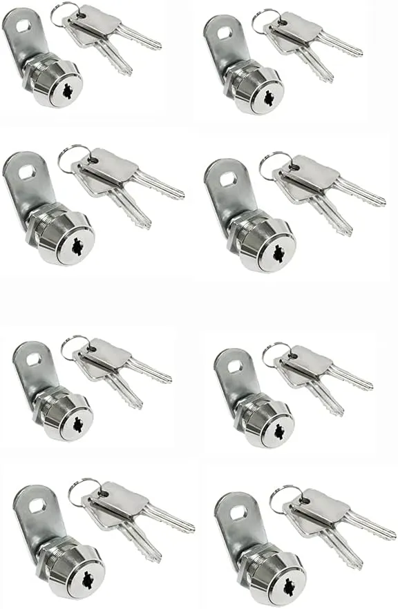 High Security 14 Disc Tumbler Triple Bitted 5/8“ Flat Key Cam Lock Item 6900 (8)