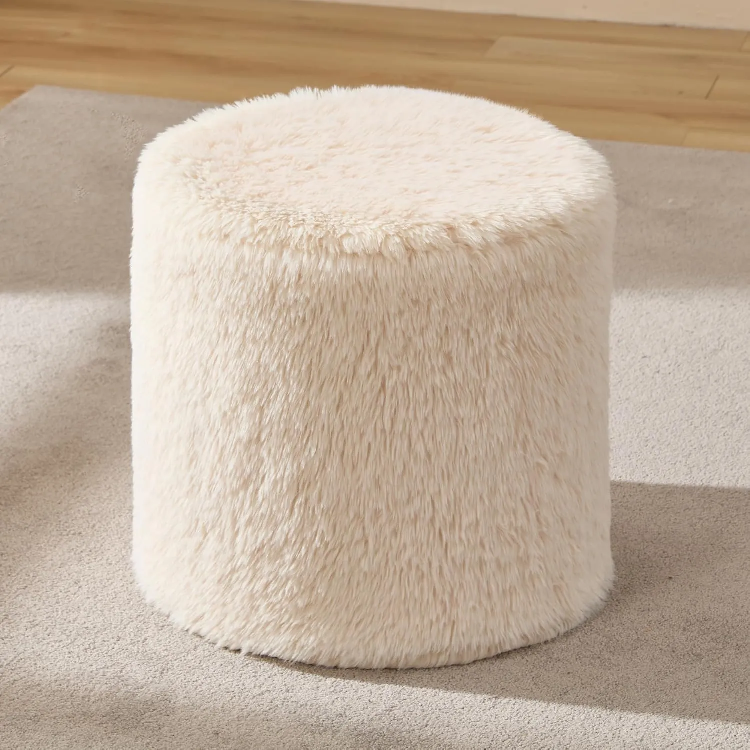 Hobestluk Bean Bag Chairs Ottoman for Adults Bean Bag Chair Footrest Foam Filled Ottoman of BeanBag Footstool of Lazy Sofa for Bedroom, Living Room, Apartment (Small, White)