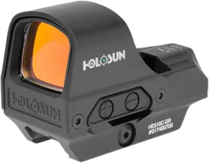 HOLOSUN HE510C-GR / HS510C Multi-Reticle 2 MOA Dot & 65 MOA Circle Open Reflex Sight for Long Guns - Solar FailSafe Shake-Awake Waterproof Sight with 12 Brightness Settings - Red/Green Dot Options
