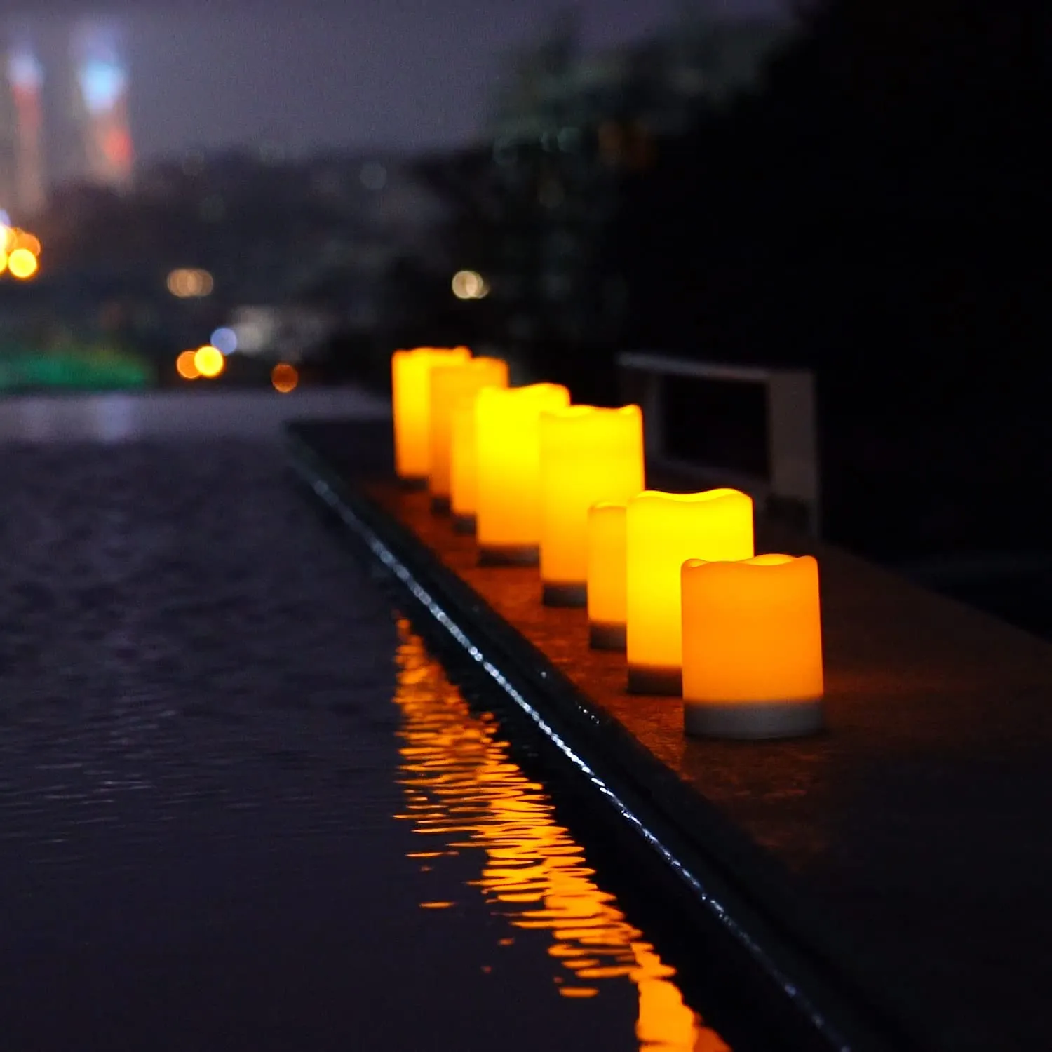 Homemory Solar Powered Candles Outdoor Waterproof, Sensor Only, Dusk to Dawn, Solar Powered Candles for Outside, Lanterns, 3.25"x4"5"6", Set of 3