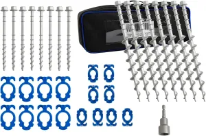 Homeon Wheels Camping Ground Anchors Aluminum Screw Heavy Duty Metal Non-Rust Cast Tent Anchors for Securing Animals, Tent, Canopies, Sheds, Swing Sets, Car Ports, Trampoline 11.81in 7.87in