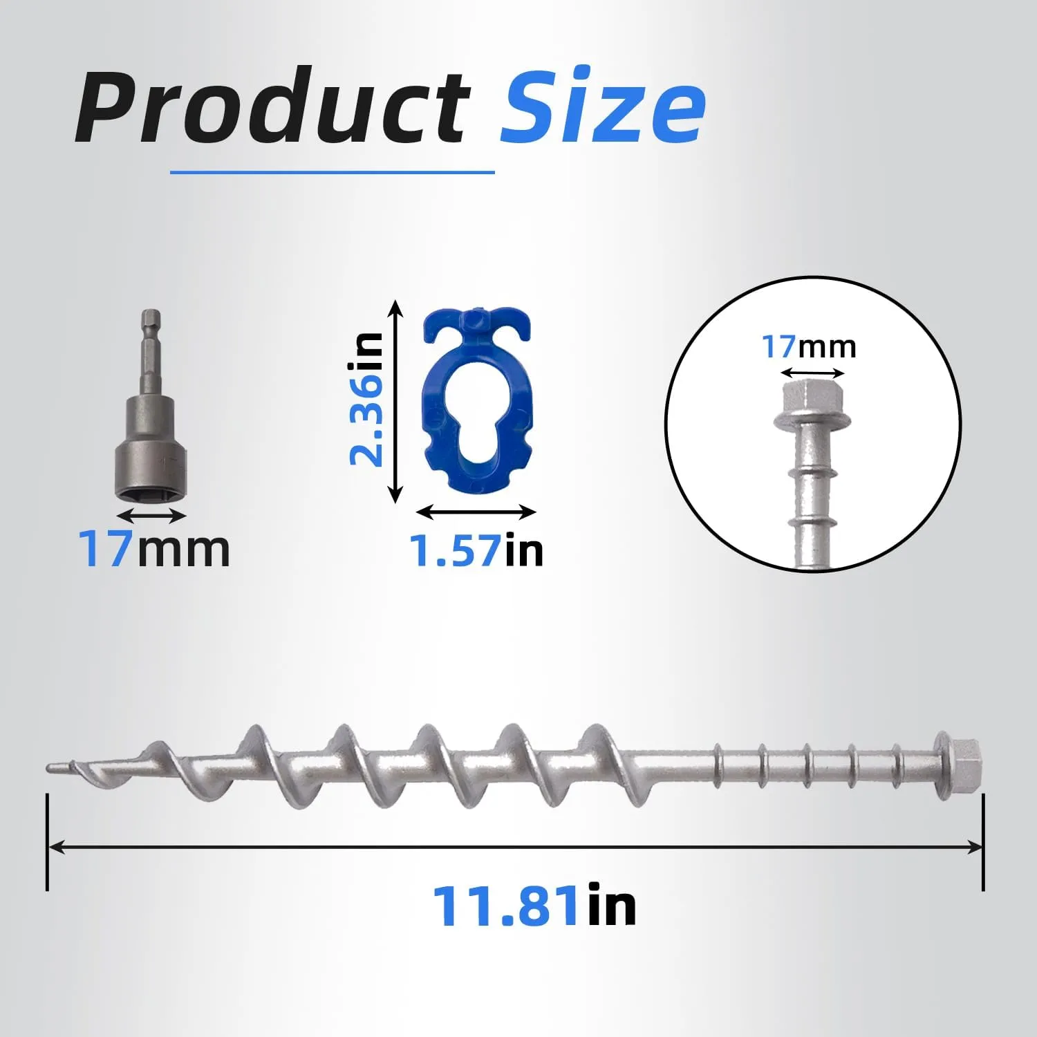 Homeon Wheels Camping Ground Anchors Aluminum Screw Heavy Duty Metal Non-Rust Cast Tent Anchors for Securing Animals, Tent, Canopies, Sheds, Swing Sets, Car Ports, Trampoline (12 Pack)