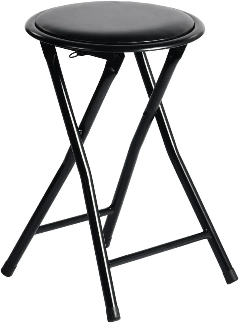 Homy Casa Folding Fishing Stool with Padded Seat, Portable & Lightweight Boat Seat, Space-Saving Stool for Fishing, Camping & Outdoor Adventures, Black (1PC)
