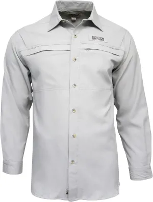 Hook & Tackle Men's Long Sleeve Fishing Shirt - Grey, Medium