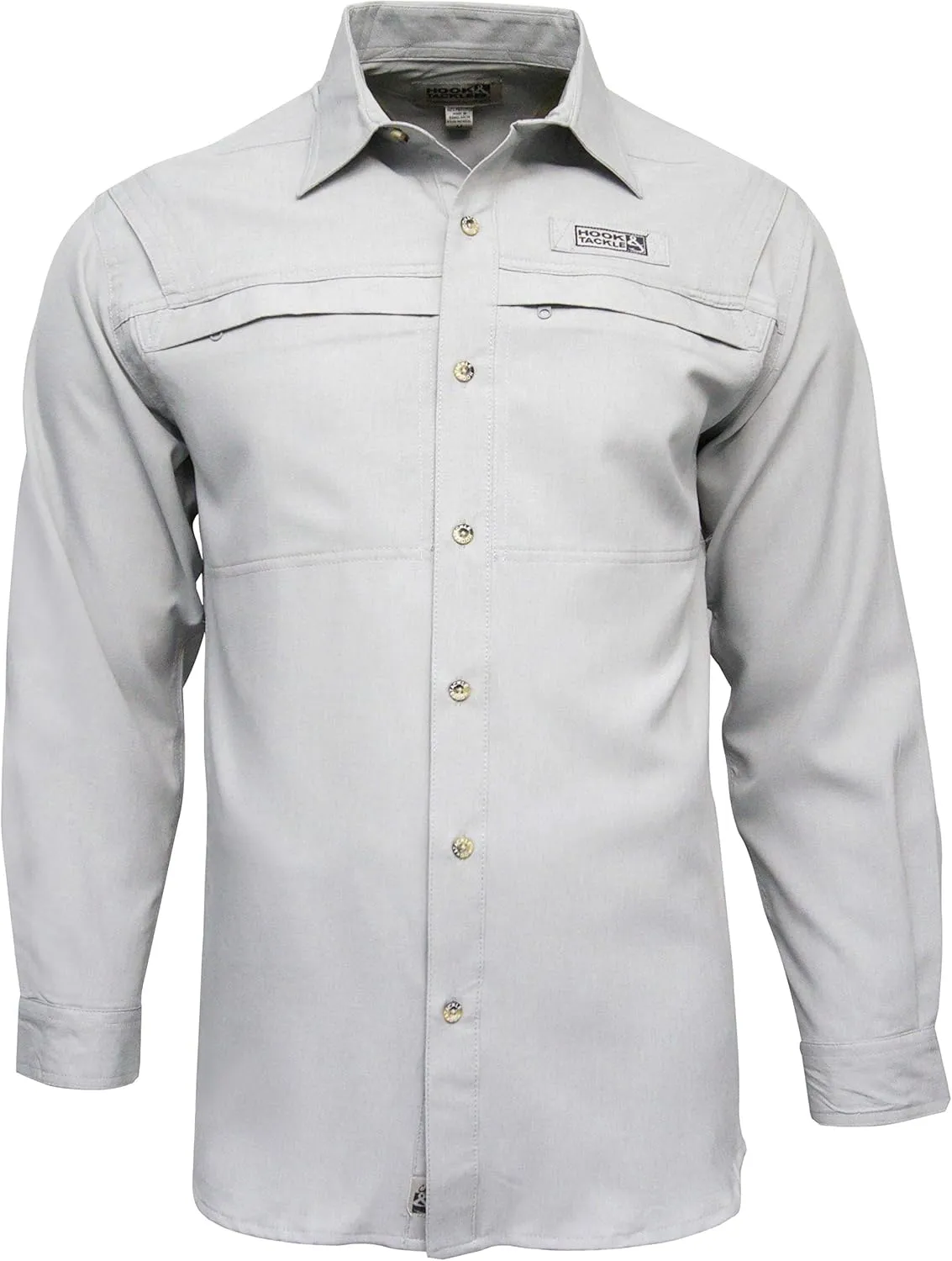 Hook & Tackle Men's Long Sleeve Fishing Shirt - Grey, Medium