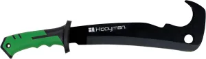 Hooyman Hook ‘em Machete with Heavy Duty Construction, Ergonomic No-Slip Handle and Belt Sheath for Gardening, Land Management, Bushcraft, Hunting and Outdoor,Black/Green