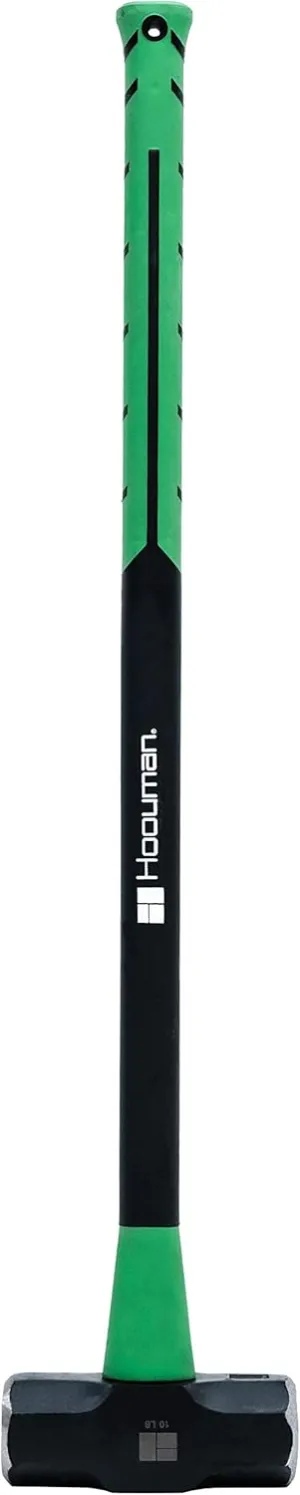 Hooyman Sledge and Club Hammer with Heavy Duty Construction, Ergonomic No-Slip H-Grip Handle, Fiberglass Core, High Strength Steel for Construction, Gardening, Land Management, Yard Work, and Outdoors