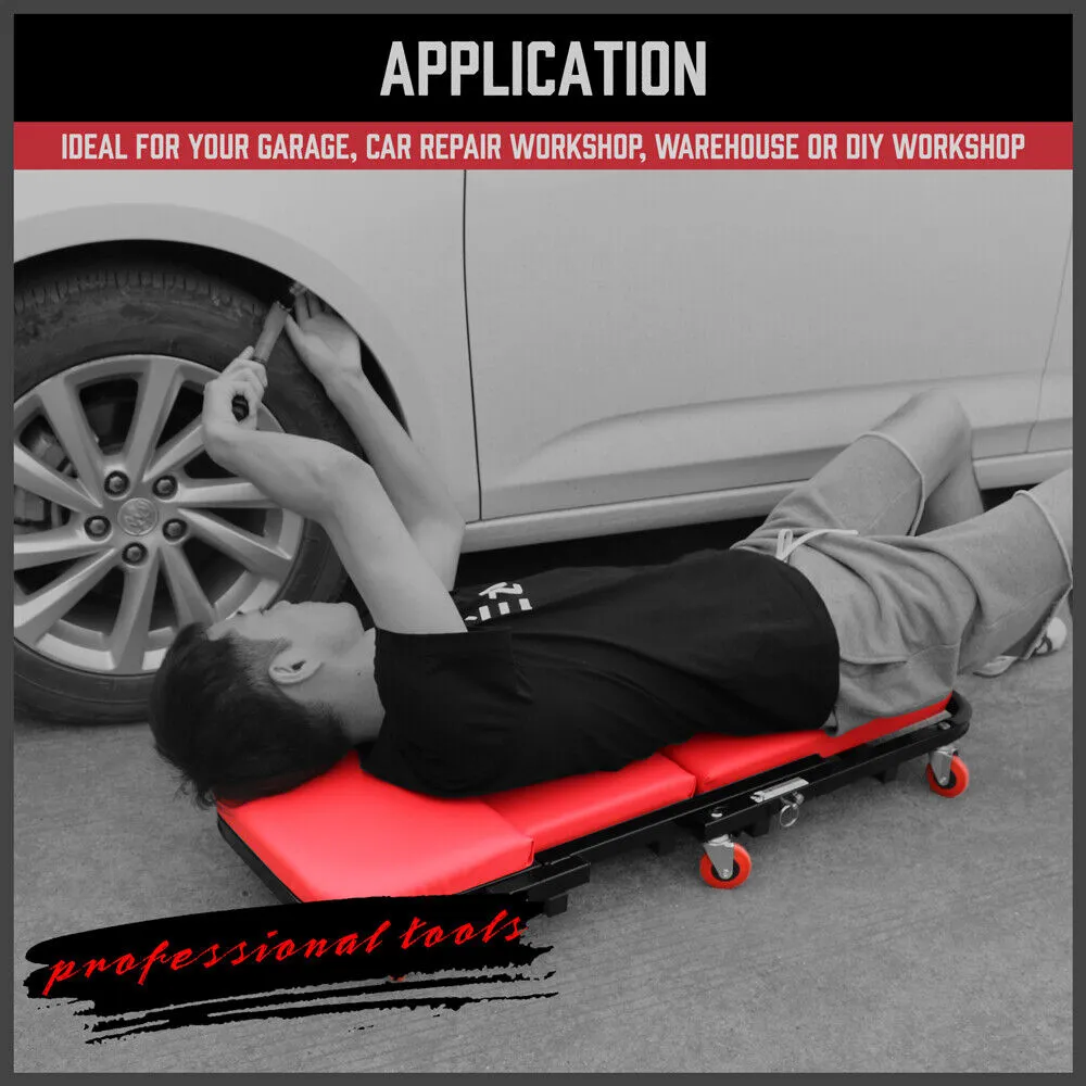 HORUSDY 100cm Z Creeper Seat - Foldable Rolling Stool Mechanic Chair for Workshop Garage