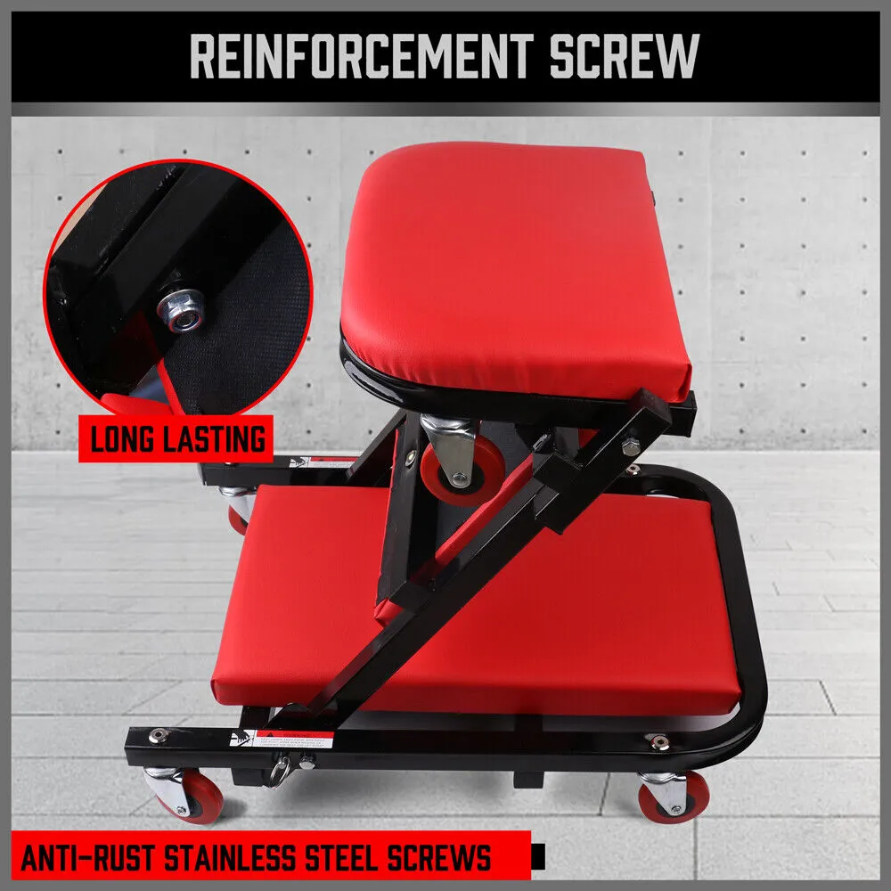 HORUSDY 100cm Z Creeper Seat - Foldable Rolling Stool Mechanic Chair for Workshop Garage