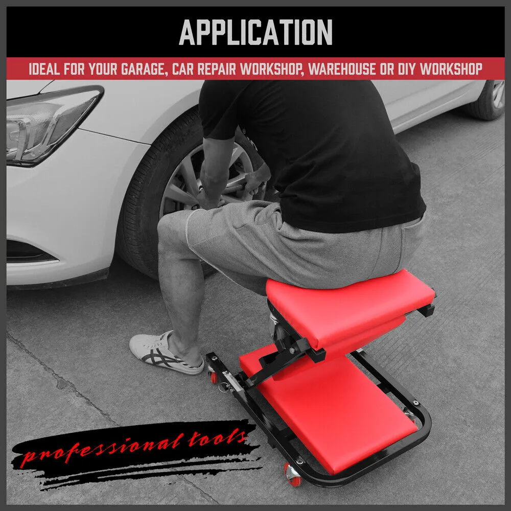 HORUSDY 100cm Z Creeper Seat - Foldable Rolling Stool Mechanic Chair for Workshop Garage