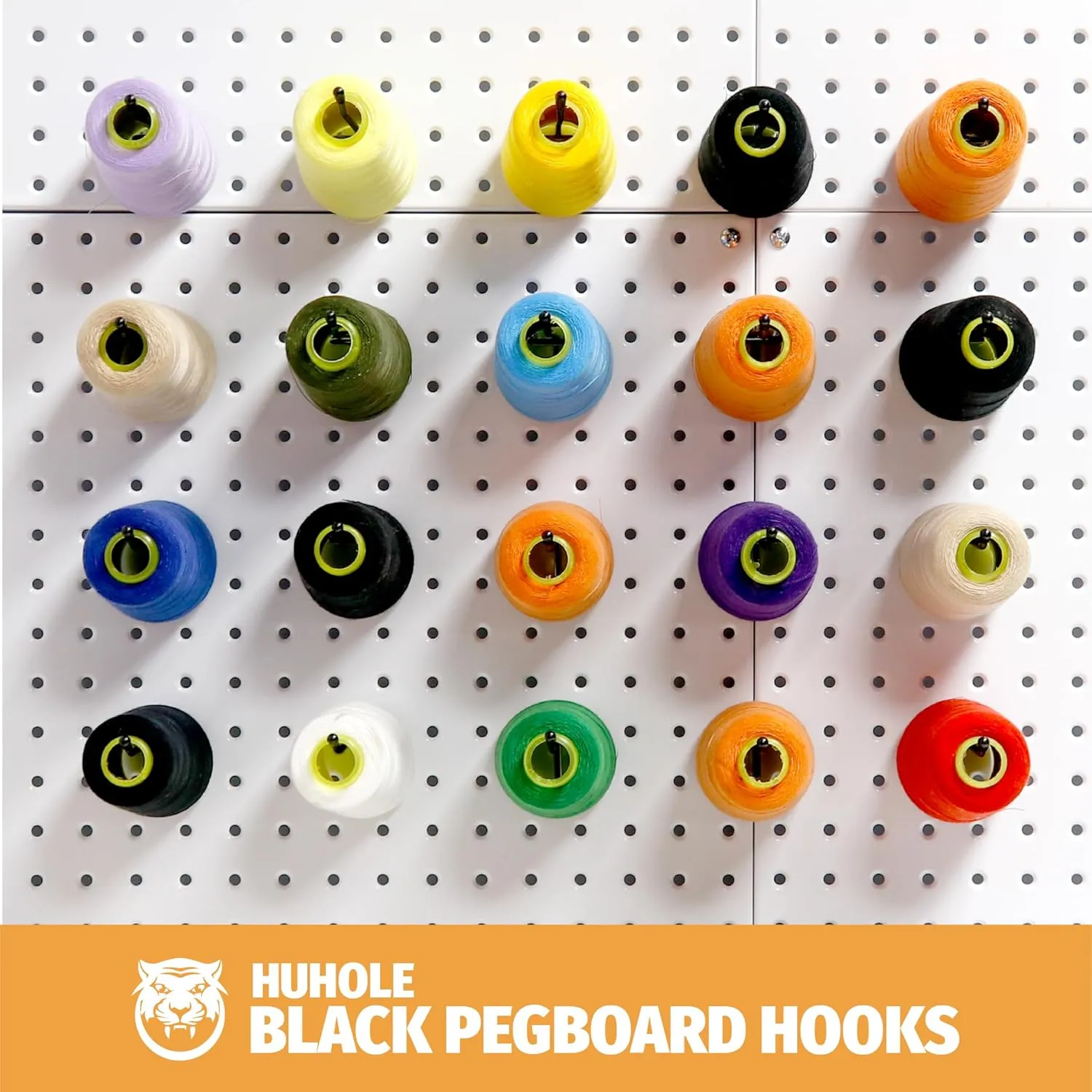 HUHOLE Black Pegboard Hooks 8 Inch, 25PC, Heavy Duty Pegboard Hooks, Fit 1/4" Peg Board