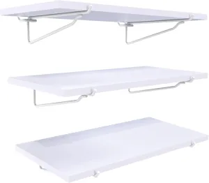 HUHOLE White Pegboard Shelf 3 Pack, Only Fits 1/4 Pegboard, Heavy Duty Peg Board Shelving for Organization, Wooden Pegboard Shelves for Garage, Pegboard Accessories for Crafts Room, Office