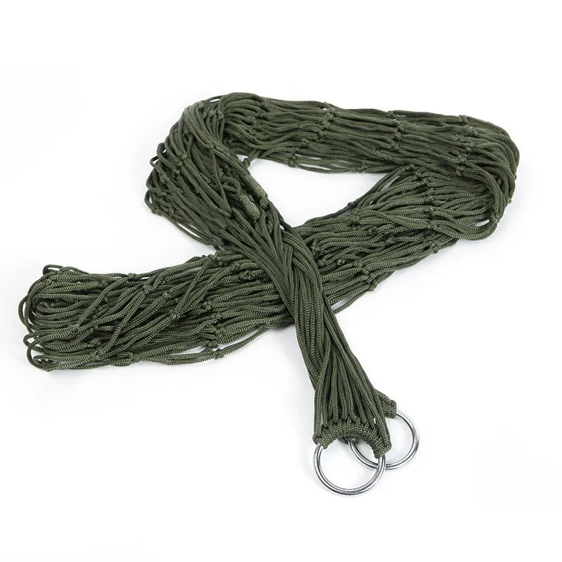 HULIANFU Portable Nylon Mesh Hammock Sleeping Bed For Outdoor Travel Camping Blue Green Red Hanging Folding Patio Swing Chair Furniture