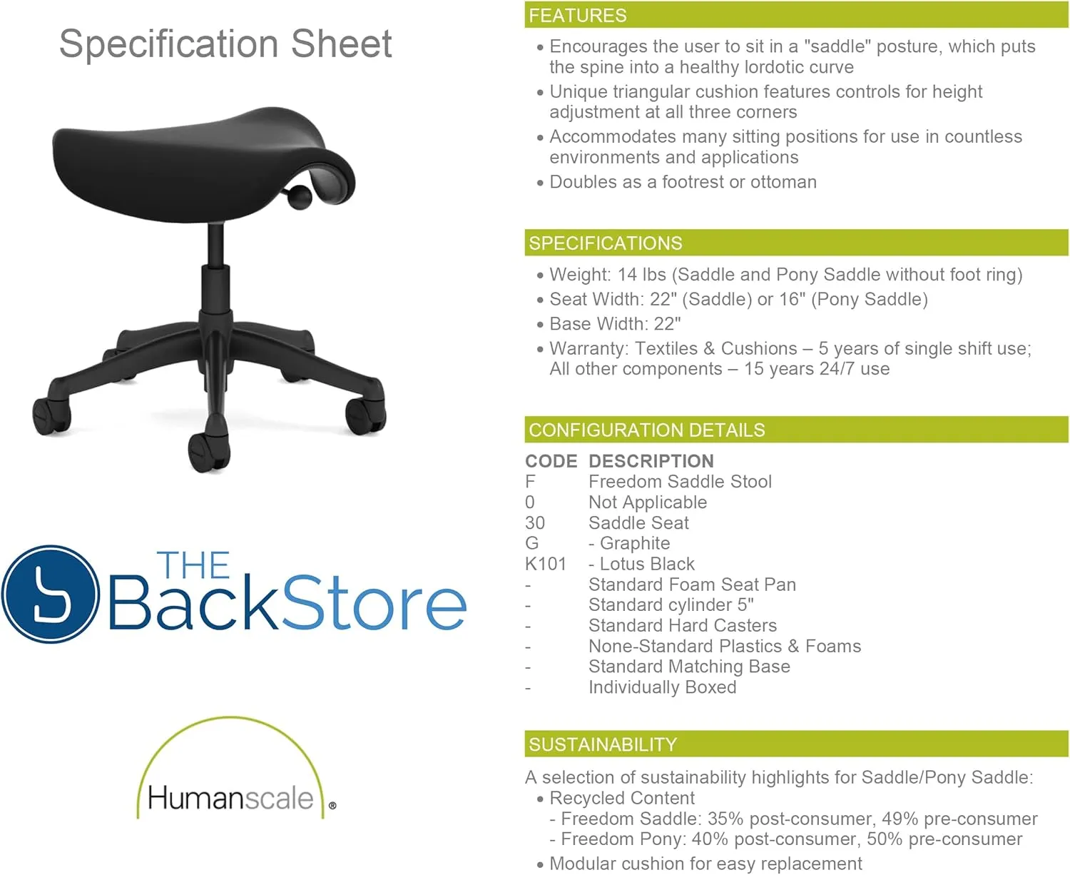 Humanscale Freedom Saddle Stool Seat Chair F300 - Graphite Frame Deep Violet Corde 4 Textile F300GCF62 - Soft Hard Floor Casters
