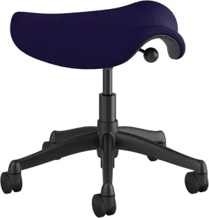Humanscale Freedom Saddle Stool Seat Chair F300 - Graphite Frame Deep Violet Corde 4 Textile F300GCF62 - Soft Hard Floor Casters