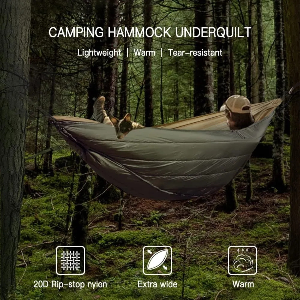 HXBER Hammock Underquilt Under Blanket for Camping Hiking Backpacking Travel Backyard Patio