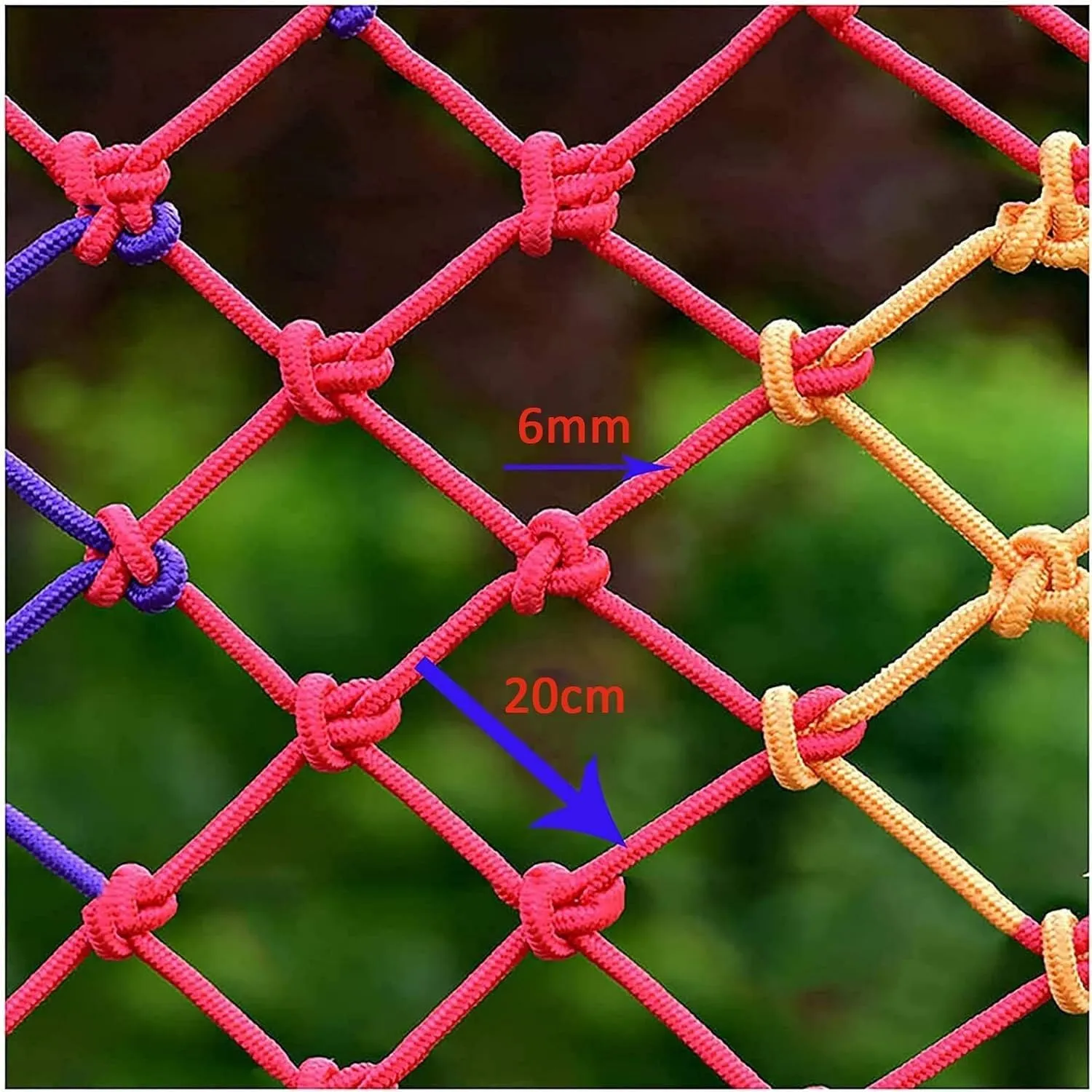HXRW Rope Net Colorful Climbing Net Child Protection Net Climbing Cargo Net Truck Trailer Cargo Safety Protection Playground Sets for Backyards (Size : 2 * 2m(6.6 * 6.6ft))