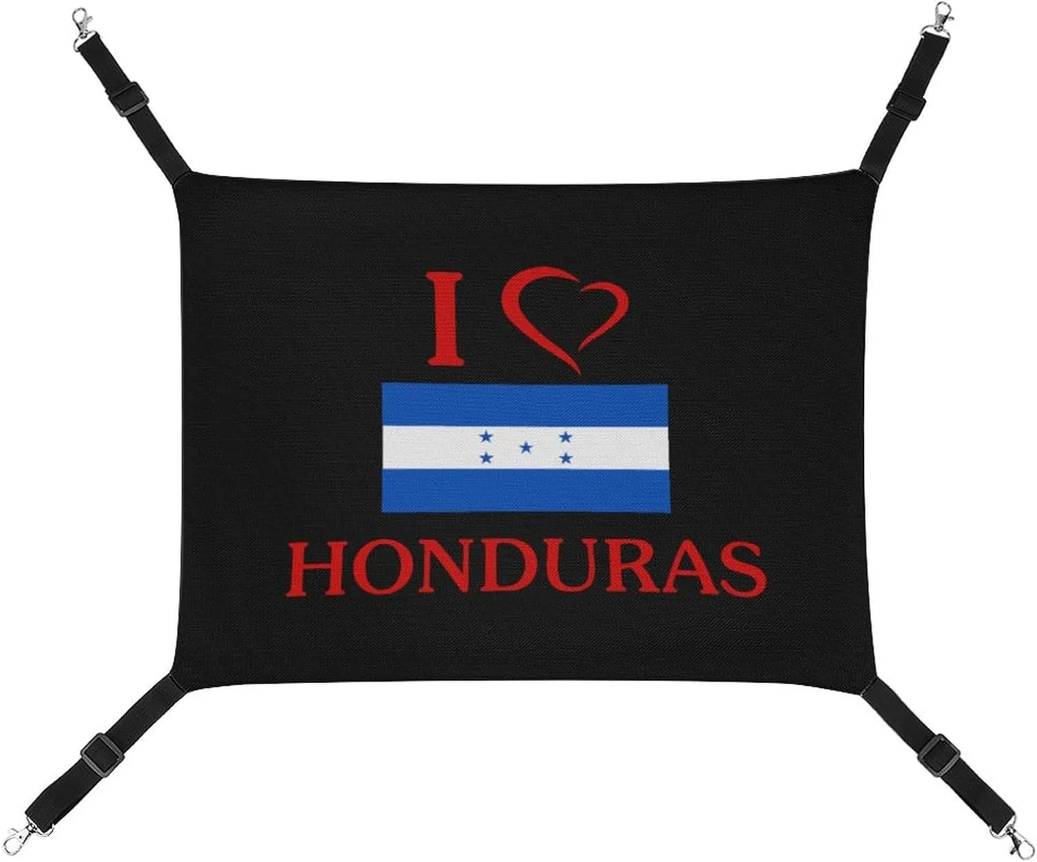 I Love Honduras Flag Cat Hanging Hammock Soft Breathable Pet Cage Dog Hammock with Adjustable Straps and Metal Hooks