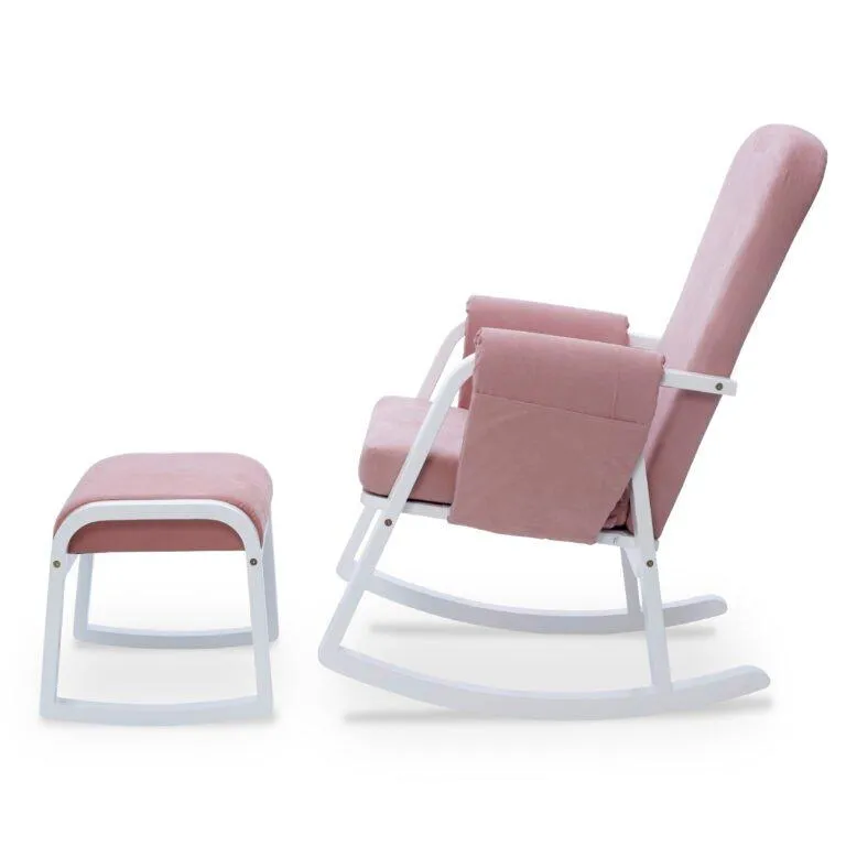 Ickle Bubba Dursley Rocking Chair and Stool - Blush Pink