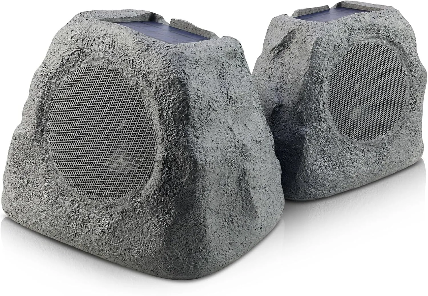 iHome iHRK-500S-PR Solar Powered Rechargeable Battery Powered Wireless All Weather Waterproof 5" Inch 30W Watt Pool Garden Outdoor Rock Speaker