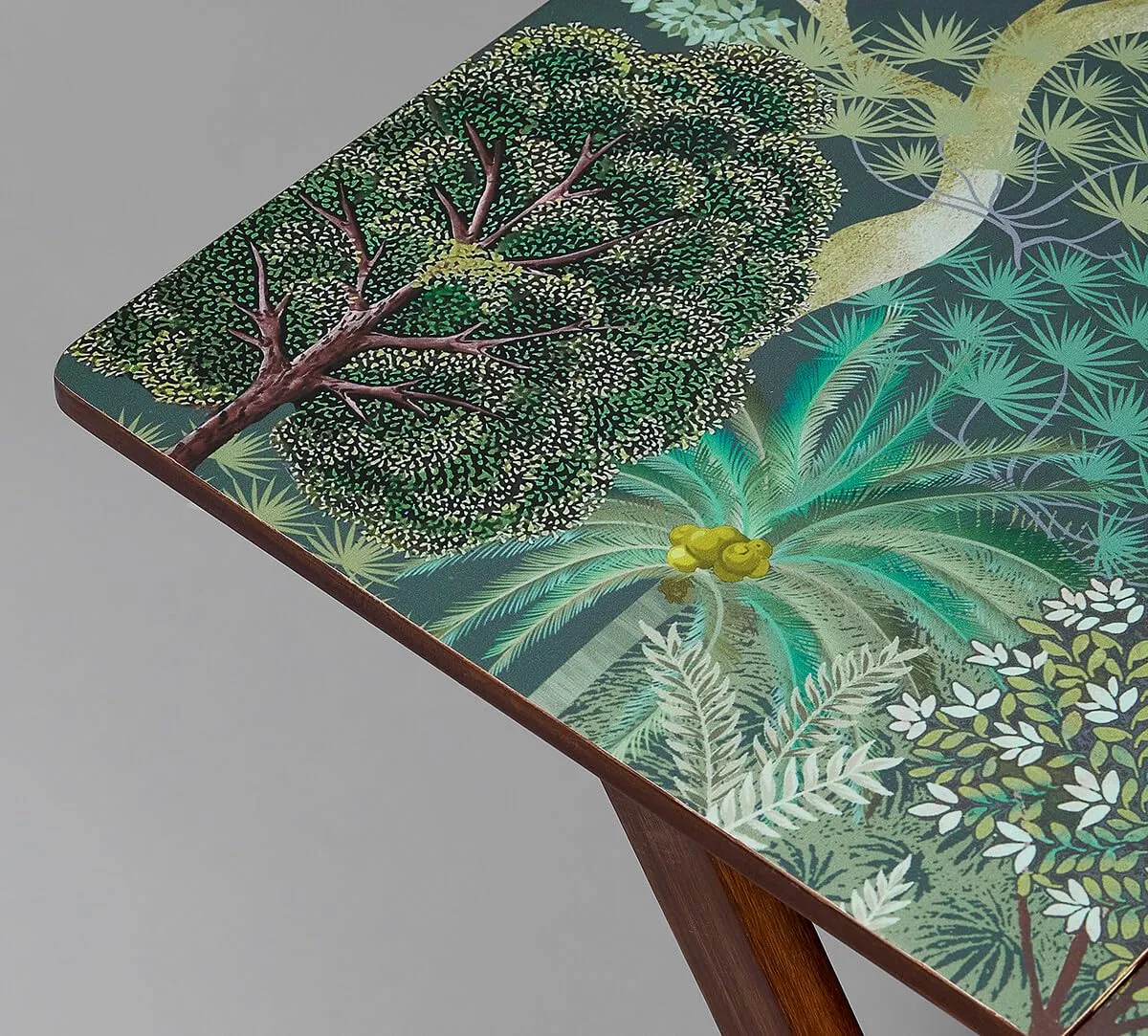 India Circus by Krsnaa Mehta Animalia Creations Wooden Stool End Table for Living Room, Bedroom,Small Space Furniture | Multi-Purpose Nightstand Coffee Folding Portable Sofa Bed Side Table
