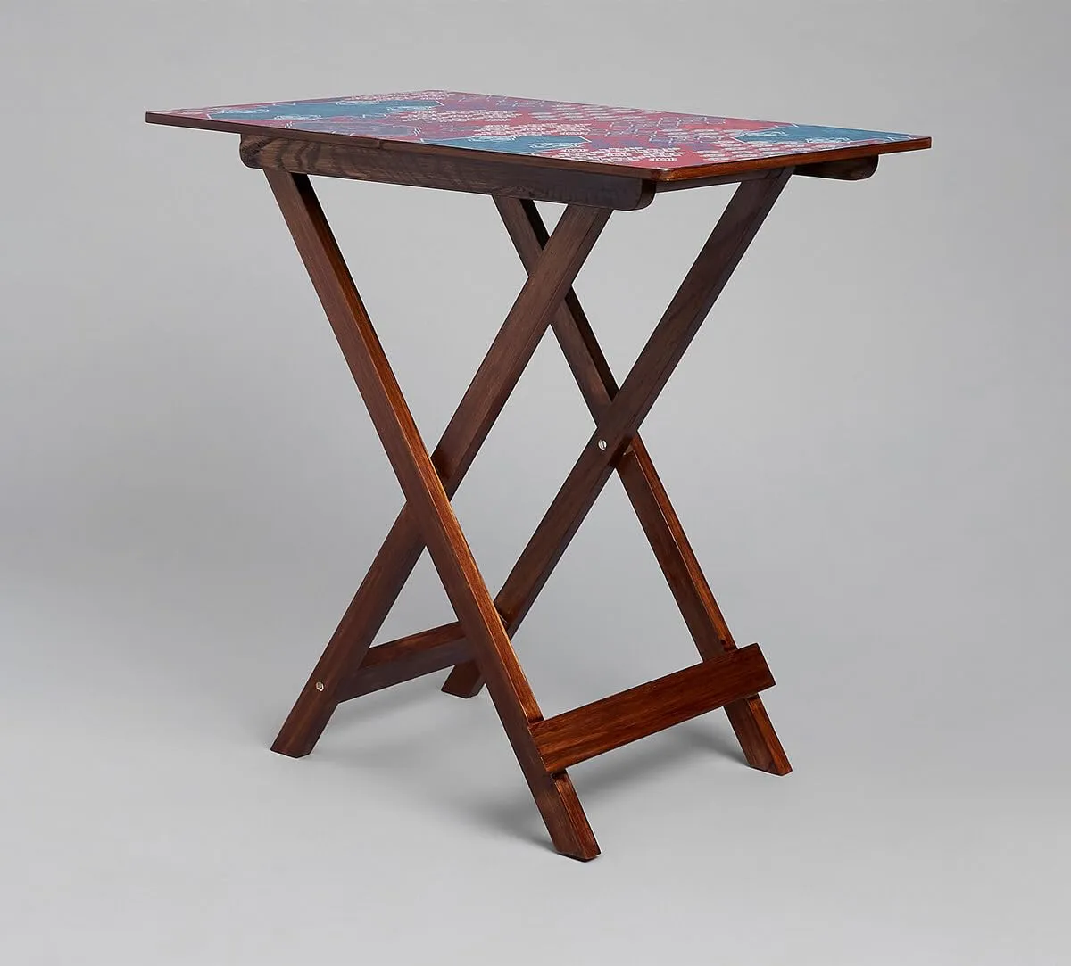 India Circus by Krsnaa Mehta Animalia Creations Wooden Stool End Table for Living Room, Bedroom,Small Space Furniture | Multi-Purpose Nightstand Coffee Folding Portable Sofa Bed Side Table