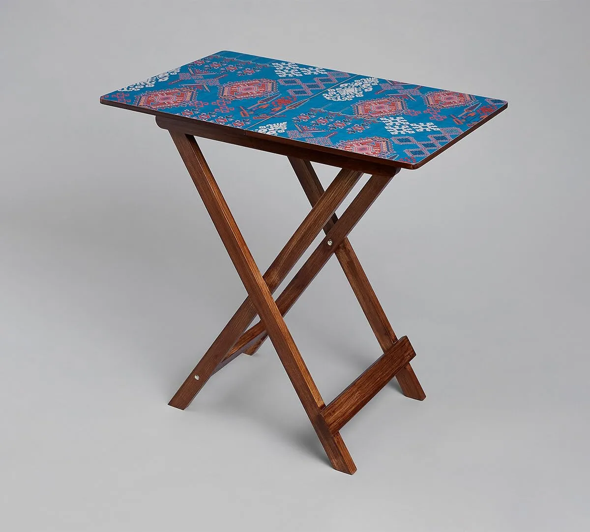 India Circus by Krsnaa Mehta Animalia Creations Wooden Stool End Table for Living Room, Bedroom,Small Space Furniture | Multi-Purpose Nightstand Coffee Folding Portable Sofa Bed Side Table