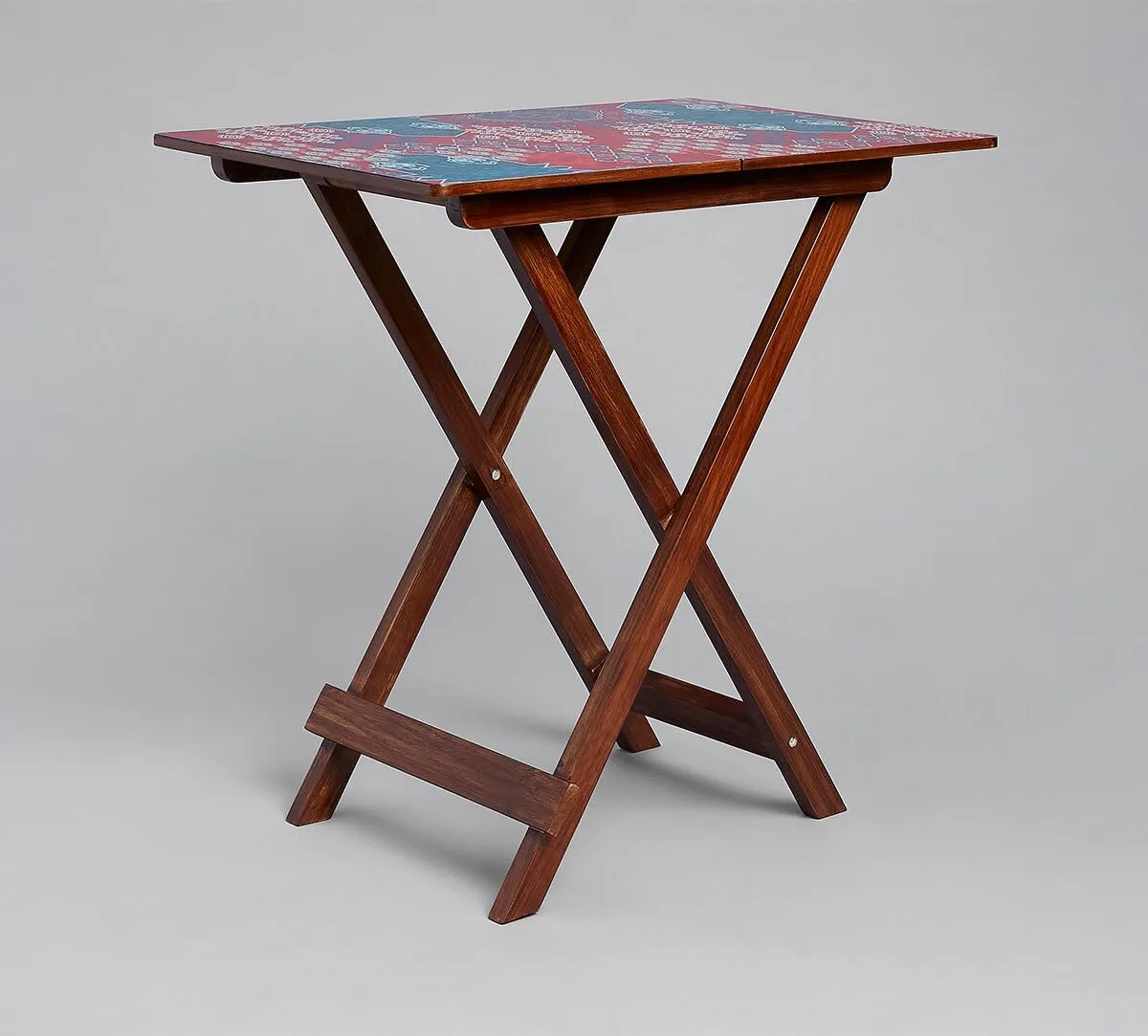 India Circus by Krsnaa Mehta Animalia Creations Wooden Stool End Table for Living Room, Bedroom,Small Space Furniture | Multi-Purpose Nightstand Coffee Folding Portable Sofa Bed Side Table