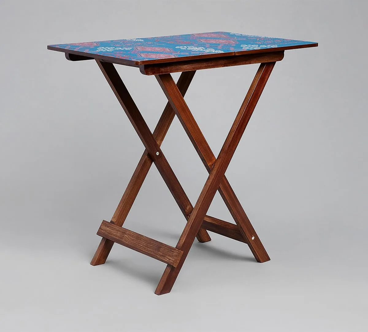 India Circus by Krsnaa Mehta Animalia Creations Wooden Stool End Table for Living Room, Bedroom,Small Space Furniture | Multi-Purpose Nightstand Coffee Folding Portable Sofa Bed Side Table