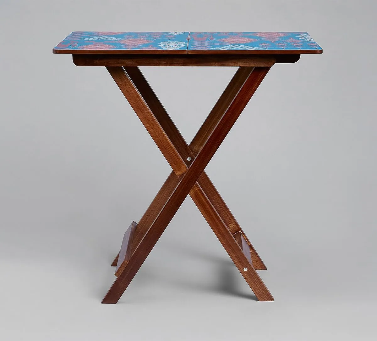 India Circus by Krsnaa Mehta Animalia Creations Wooden Stool End Table for Living Room, Bedroom,Small Space Furniture | Multi-Purpose Nightstand Coffee Folding Portable Sofa Bed Side Table