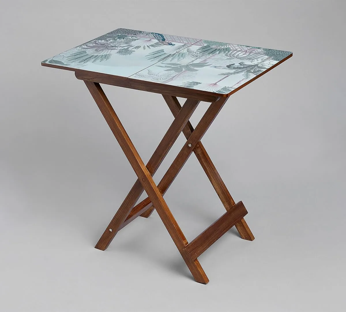India Circus by Krsnaa Mehta Animalia Creations Wooden Stool End Table for Living Room, Bedroom,Small Space Furniture | Multi-Purpose Nightstand Coffee Folding Portable Sofa Bed Side Table