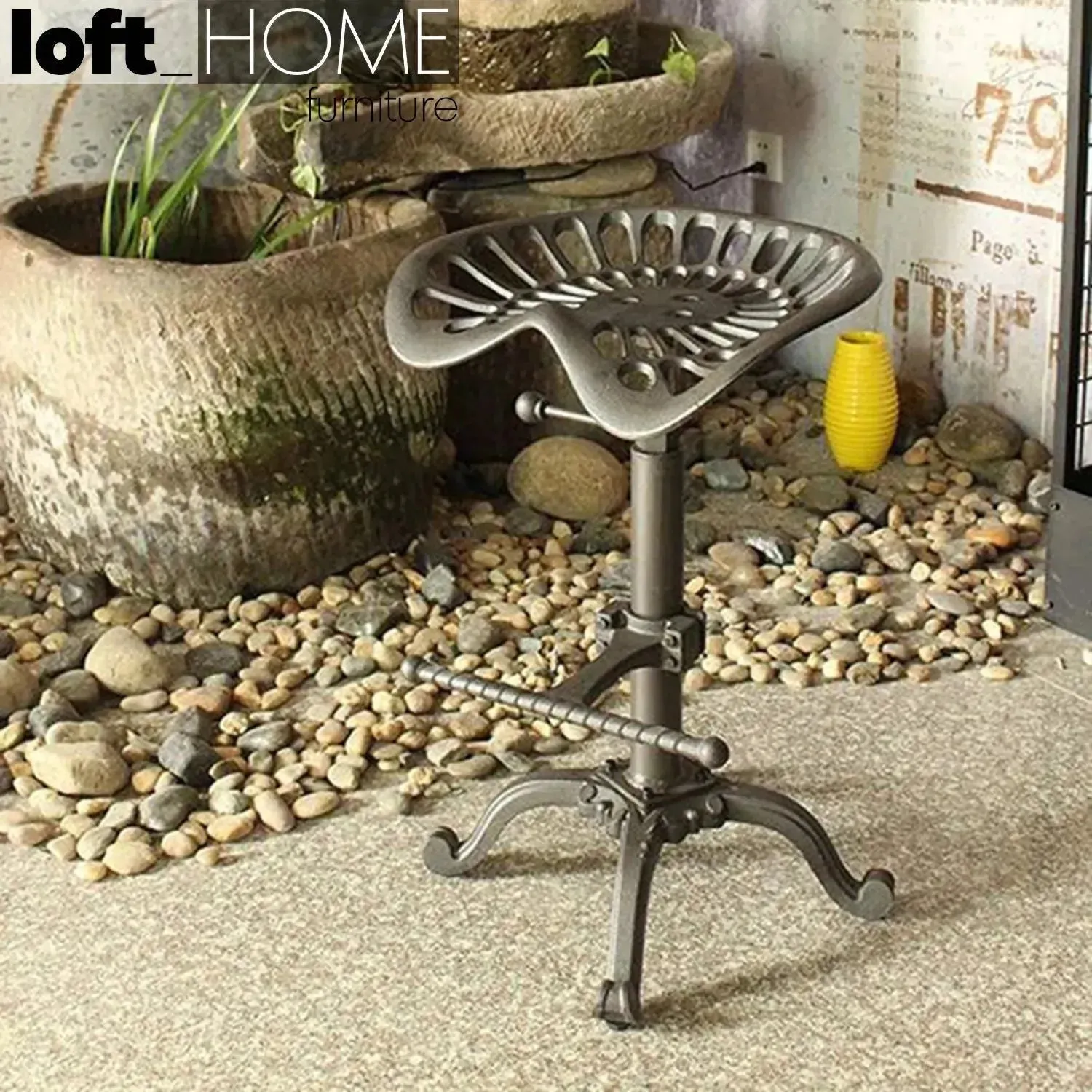Industrial Steel Height Adjustable Stool DEWY