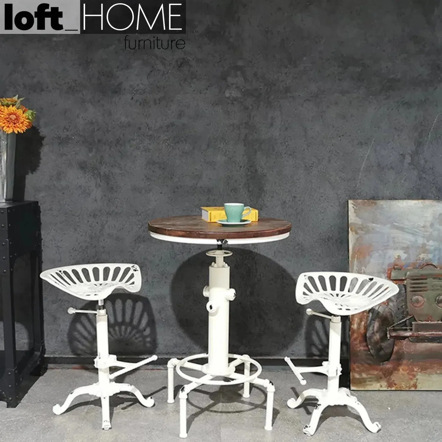 Industrial Steel Height Adjustable Stool DEWY