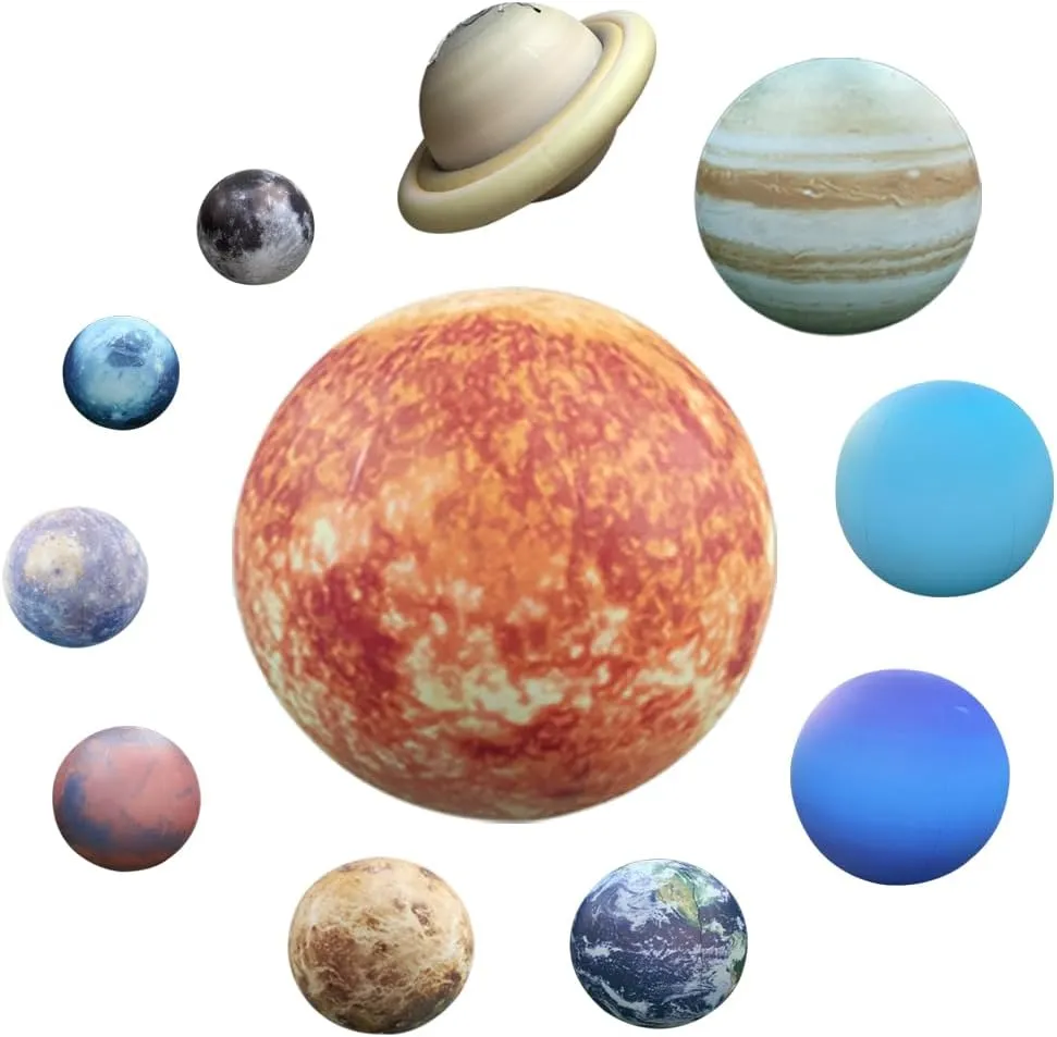 Inflatable Space Planets Solar System Set-8 Planets  Pluto Sun and Moon-11 Pieces, Astronomy for Learning Education, Demonstration Tool, Galaxy Space Theme Party Decoration