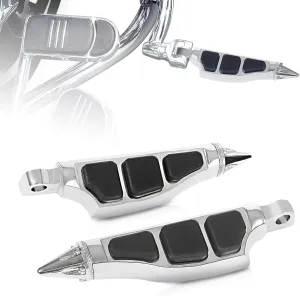 INNOGLOW Motorcycle 1 Pair Foot Pegs Spike Stiletto Foot Rests Anti Vibration Skidproof FootPeg Aluminum Footrest Set Male Mount Fit For Harley Davidson