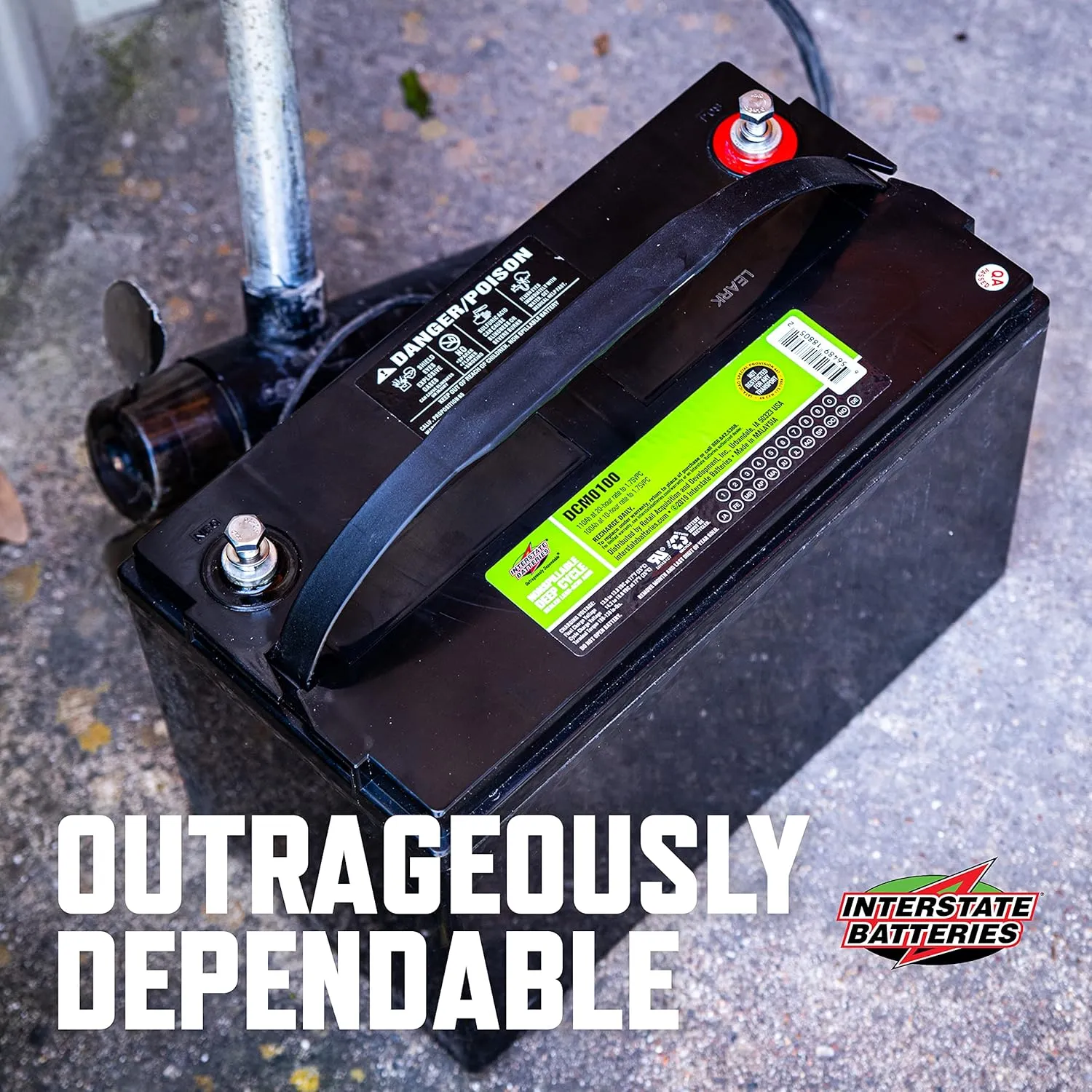 Interstate Batteries 12V 110 AH SLA/AGM Deep Cycle Battery for Solar, Wind, and RV Applications - Insert Terminals (DCM0100)