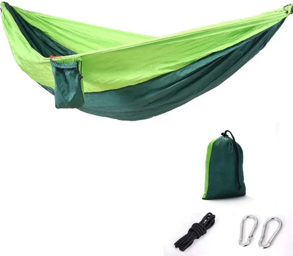 IVIE Lightweight Nylon Portable Hammock Double Hammock for Camping, Travel, Hiking 106x55in