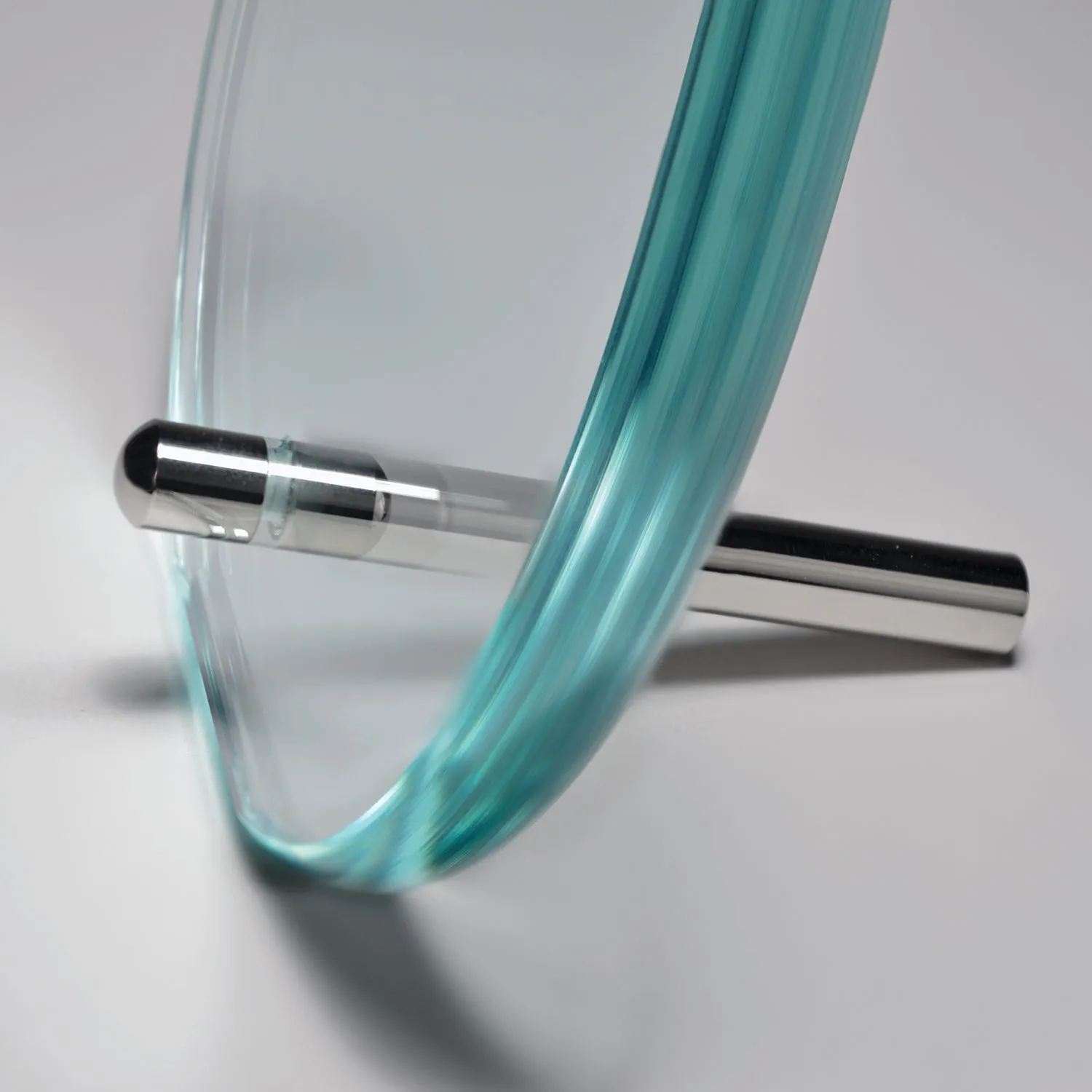 Jade Glass Circle Award with Peg Stand - 6" x 6" x 3/8"