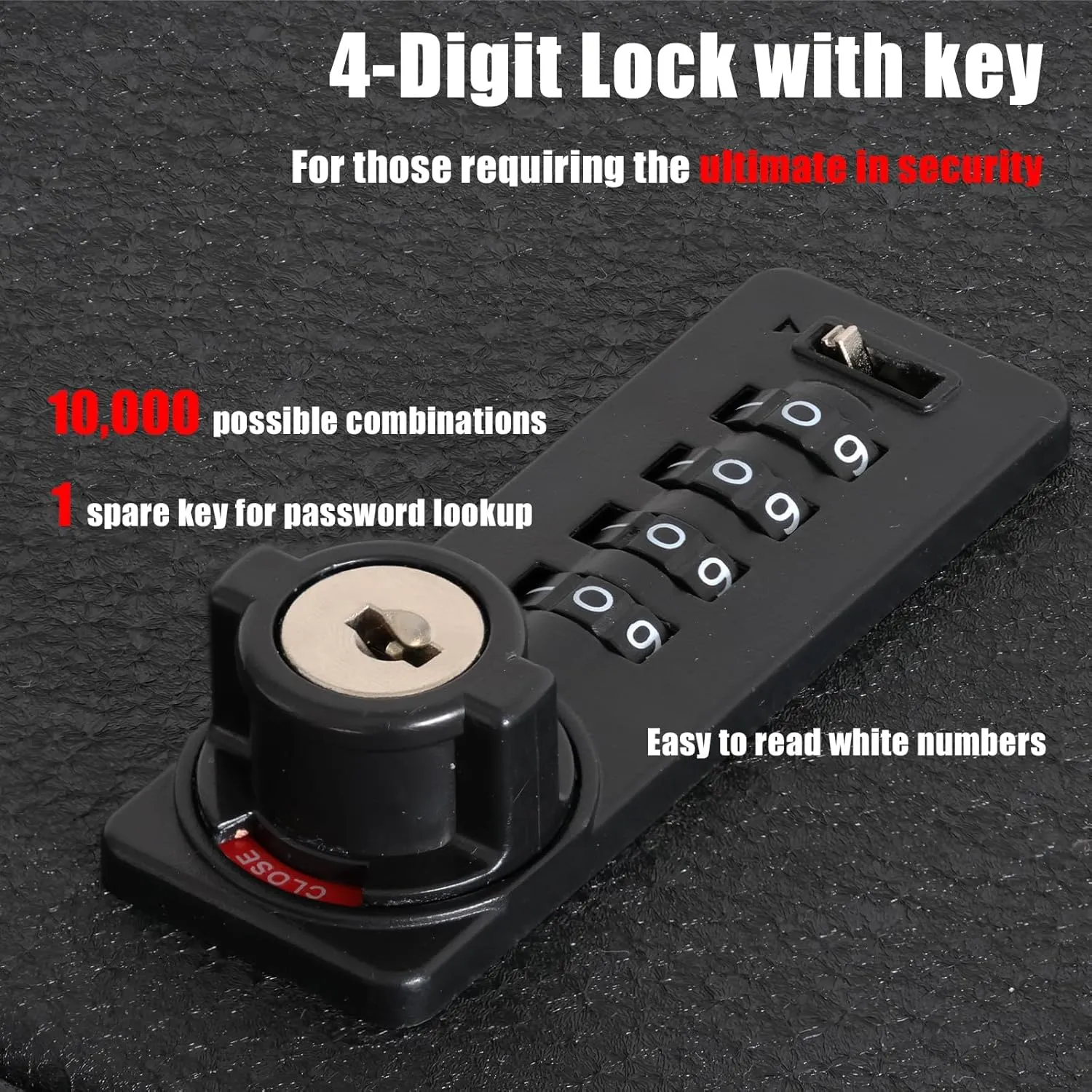 JIKE Center Console Gun Safe - Console Gun Vault Compatible with Ford F250 Super Duty 2023-2025, High Security Armrest Lock Box with 4-digit Lock with Password Retrieval Key