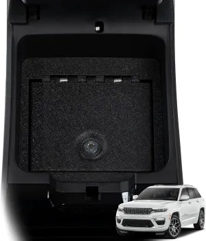 JIKE Center Console Gun Safe - Console Gun Vault Compatible with Jeep Grand Cherokee 2022-2025, Armrest Lock Box with triple lock