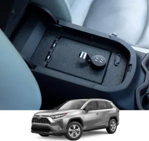 JIKE Center Console Gun Safe - Console Gun Vault Compatible with Toyota RAV4 2019-2025, 4 Digit Lock.