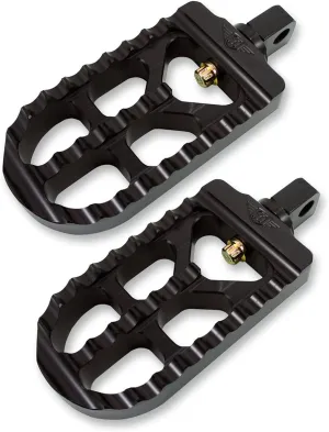 Joker Machine Adjustable Serrated Footpegs - Long - Black Anodized 08-56-1