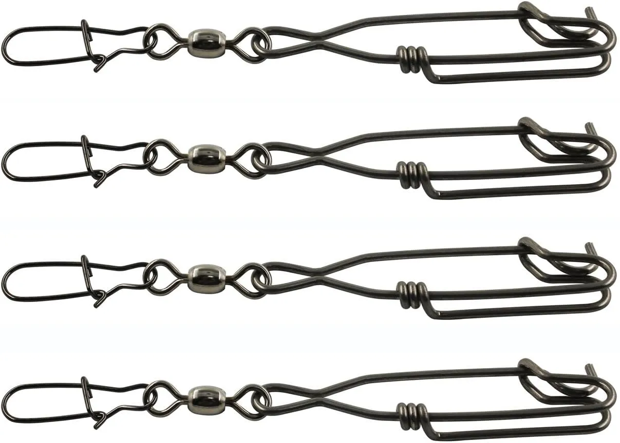 JSHANMEI Longline Fishing Snap Clips High Strength Stainless Steel Floatline Tuna Clips Branch Hangers with Duo Lock Snap Swivels Saltwater Fishing Long Line Clips Longline Decoys