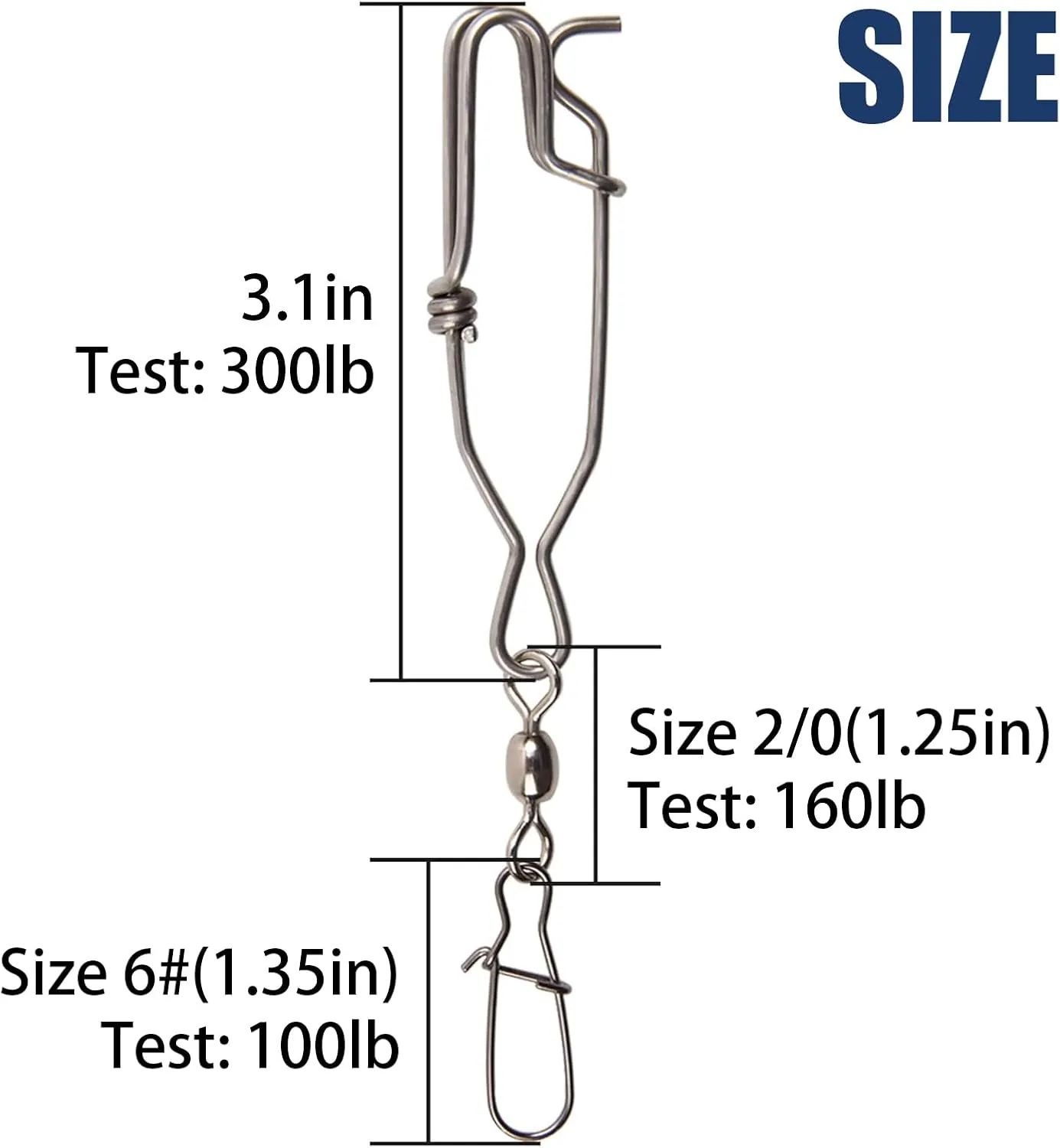 JSHANMEI Longline Fishing Snap Clips High Strength Stainless Steel Floatline Tuna Clips Branch Hangers with Duo Lock Snap Swivels Saltwater Fishing Long Line Clips Longline Decoys