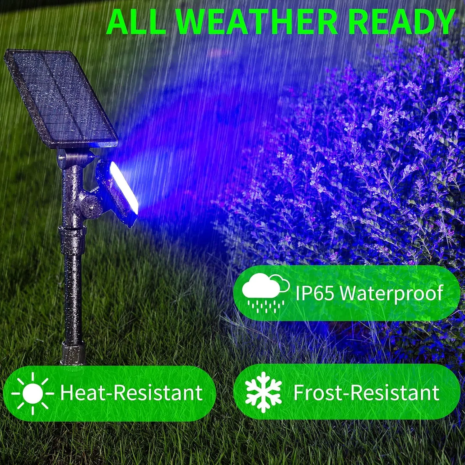JSOT Solar Lights Outdoor Waterproof - Color Changing Spot Lights Outside, Solar Powered Spotlight Landscape Lighting Halloween Spotlights for Tree Garden Yard Pathway Driveway House Christmas