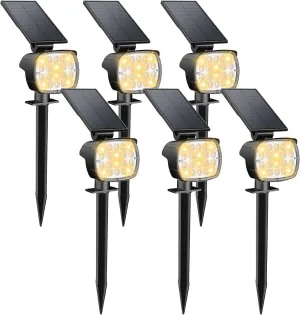 Kaxiida Solar Lights Outdoor Waterproof - 2025 Upgrade 3 Level Ultra Bright Spot Lights Uplights, LED Landscape Spotlight for Tree, Pathway, Wall, Adjustable Solar Panel Auto On/Off